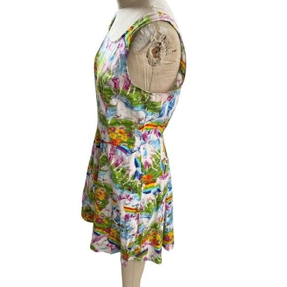Retrolicious Unicorn Rainbow Print Dress Womens Size XL Made in USA Pockets - Picture 4 of 6